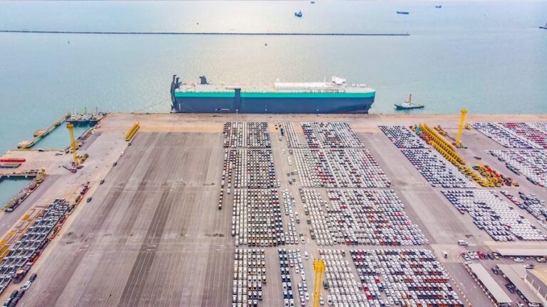 Cars lined up ready for shipping